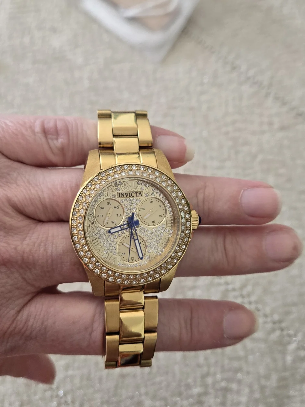 Invicta Women's Gold Crystal Accent Bracelet Watch